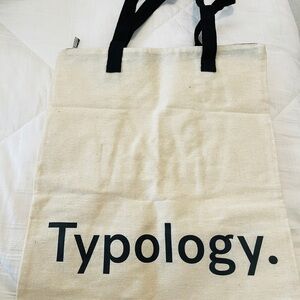 Typology Canvas Tote Bag with Black Handles